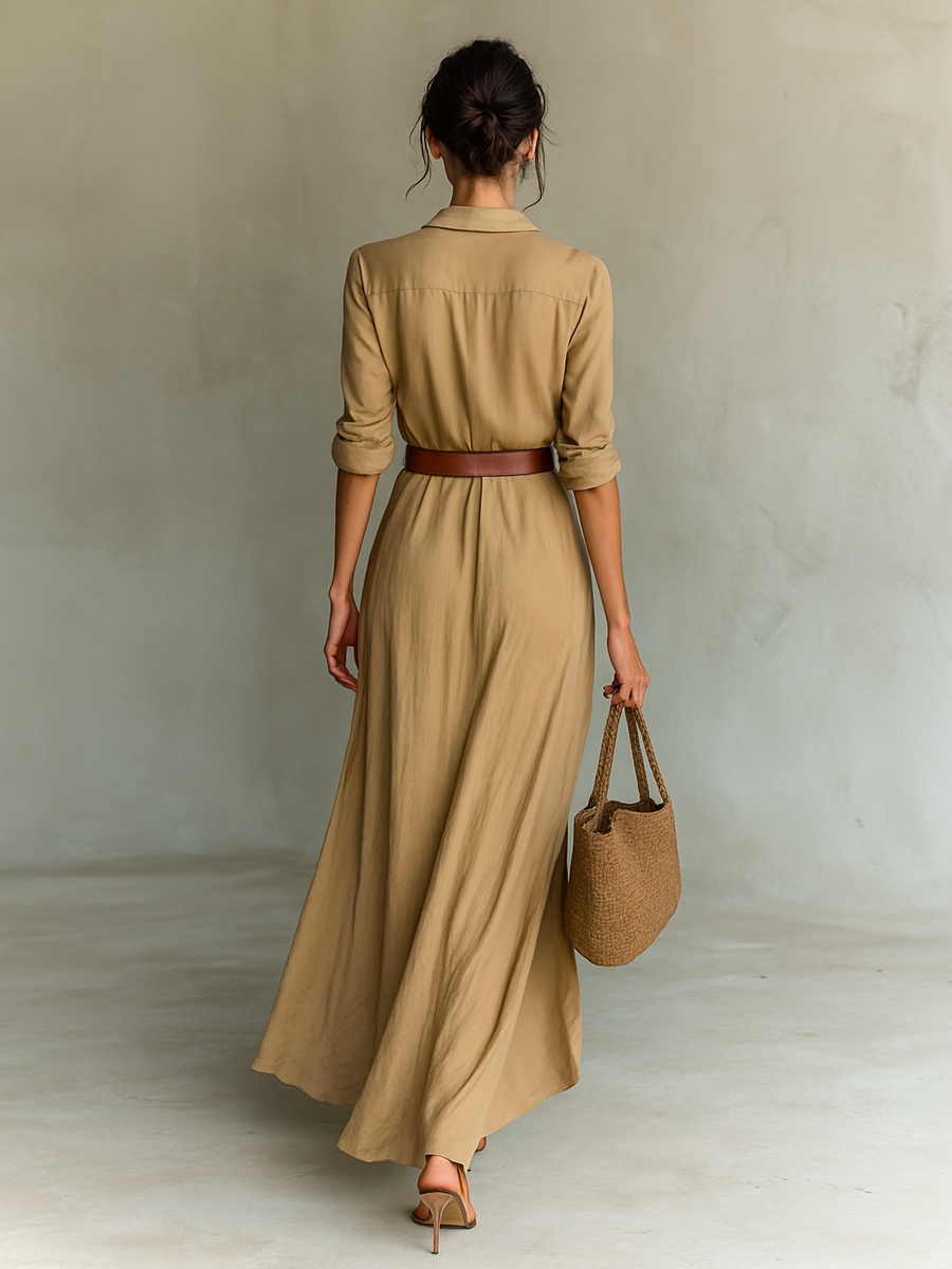 Vestido Largo con Solapa Beatriz™
