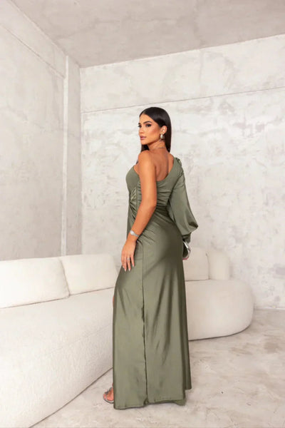 Vestido Satinado Una Manga Isidora™