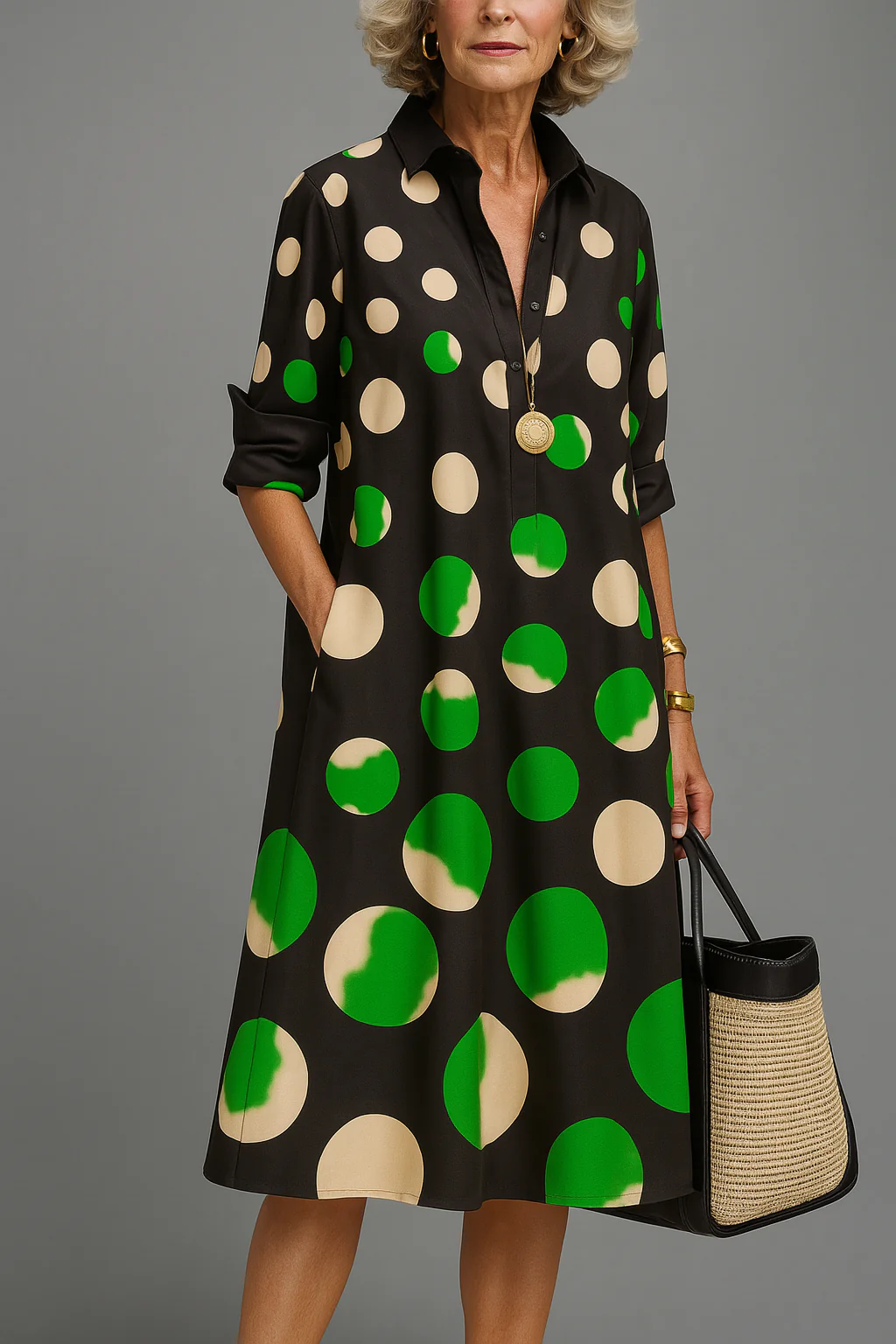 Bernardita™ Vestido Geométrico Midi