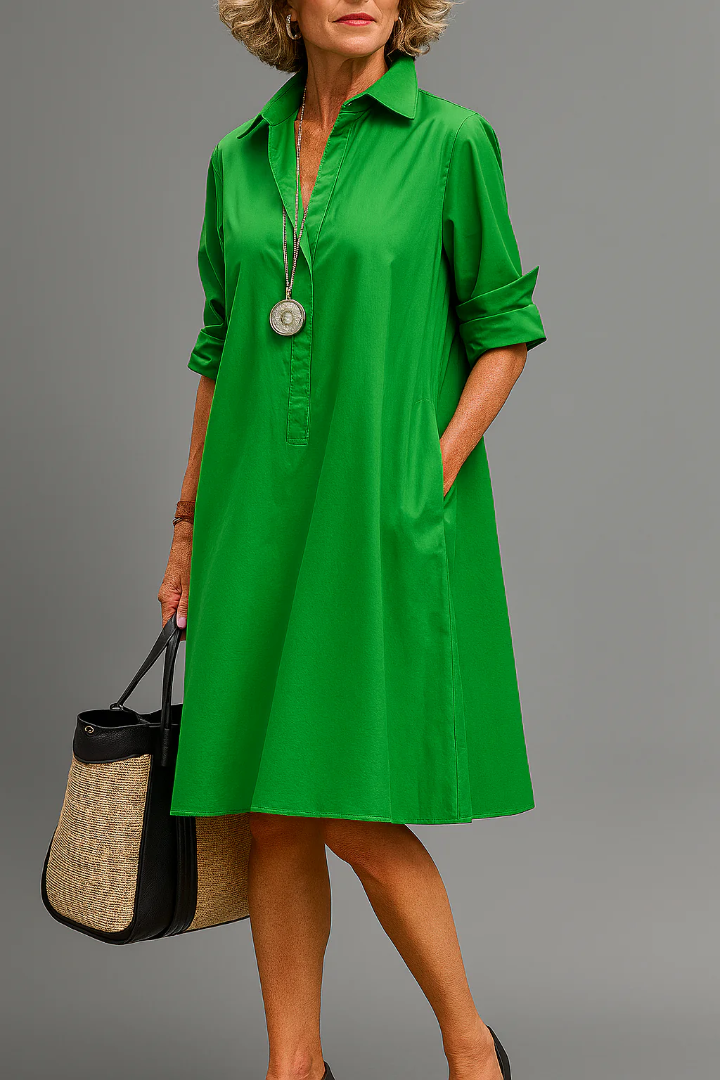 Loreto™ Vestido Geométrico Midi
