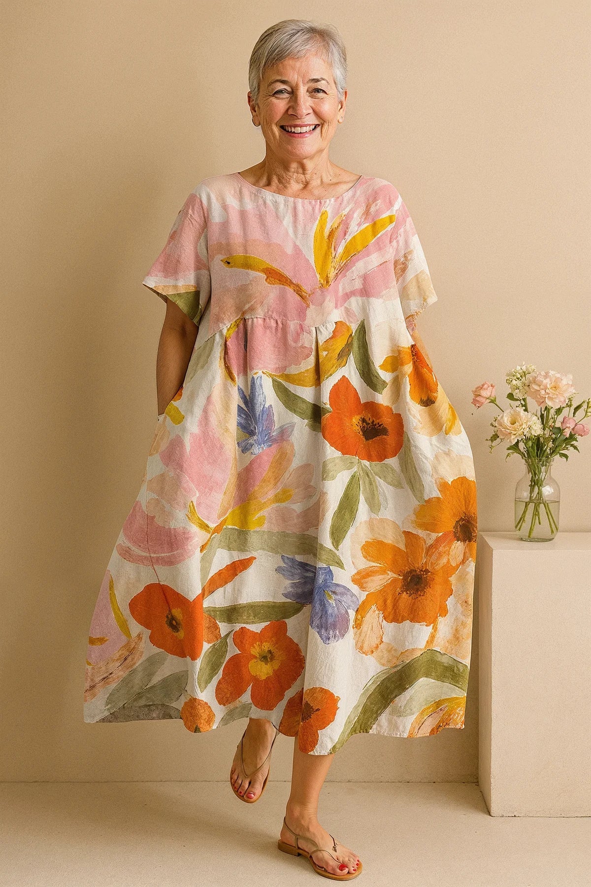 Paz™ Vestido Favorece Abdomen