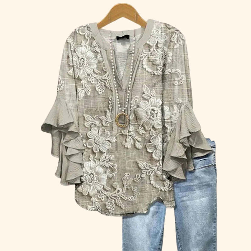 Paloma™ Blusa Floral Vintage 3D